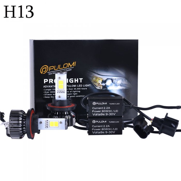 H13 Hi/Lo 120W 7200LM CREE LED Lamp Headlight Kit Car Beam Bulbs 6000k White 12V