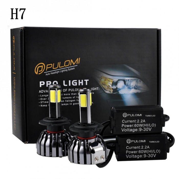 H7 Low Beam 120W 12800lm 4 Sides CREE LED Headlight Kit 6000K Bulbs White Lamps