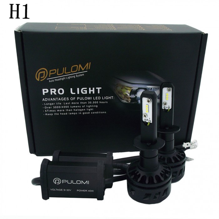 H1 80W 19200lm 2 Sides CSP LED Headlight Kits Low Beam 6000K Bulb White Lamps
