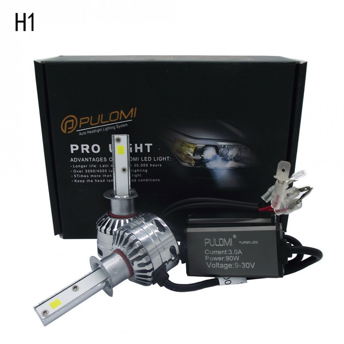 H1 180W 19200lm 2 Sides CSP LED Headlight Kits Low Beam 6000K Bulbs Lamps 12V