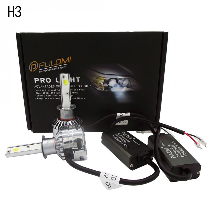 H3 180W 19200lm 2 Sides CSP LED Headlight Kits Low Beam 6000K Bulbs Lamps 12V