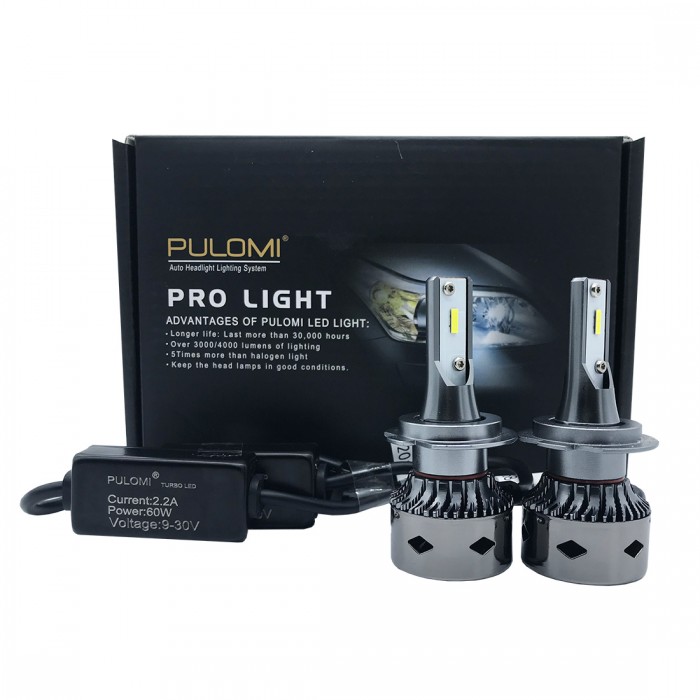 120W 19200lm 2 Sides CSP LED Headlight Kits H7 High Low Beam 6000K Bulbs 12V