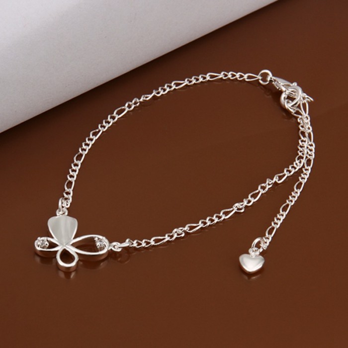 SA021 Fashion Silver Jewelry Crystal Butterfly Foot Chain Anklet Ankle Bracelet