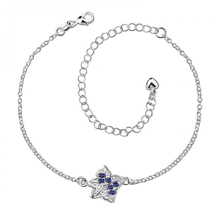 SPA012-A Fashion Silver Jewelry Blue Crystal Star Foot Chain Anklet Ankle Bracelet 