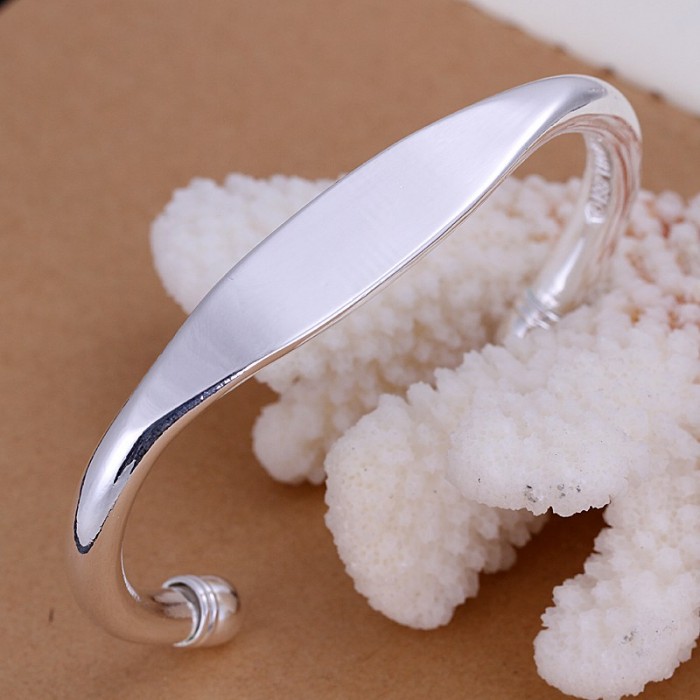SK015 Fashion Silver Men Jewelry Flat Bangles Bracelet