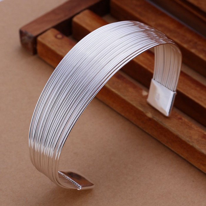 SK023 Fashion Silver Jewelry Lines Bangles Bracelet