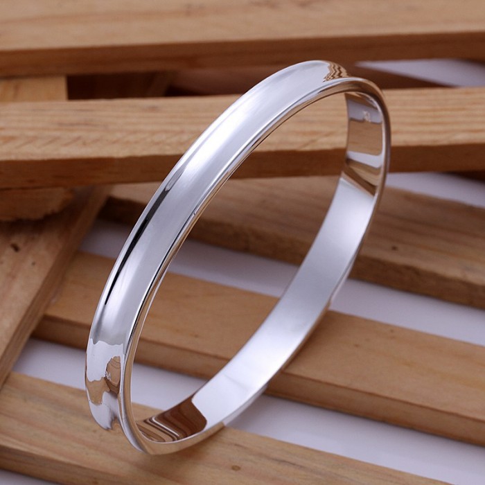 SK026 Fashion Silver Men Jewelry Bright Bangles Bracelet