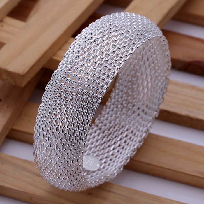 SK028 Fashion Silver Jewelry Mesh Bangles Bracelet