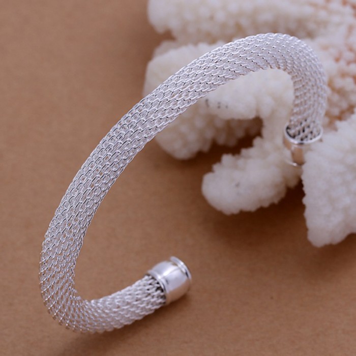 SK040 Fashion Silver Jewelry Mesh Bangles Bracelet