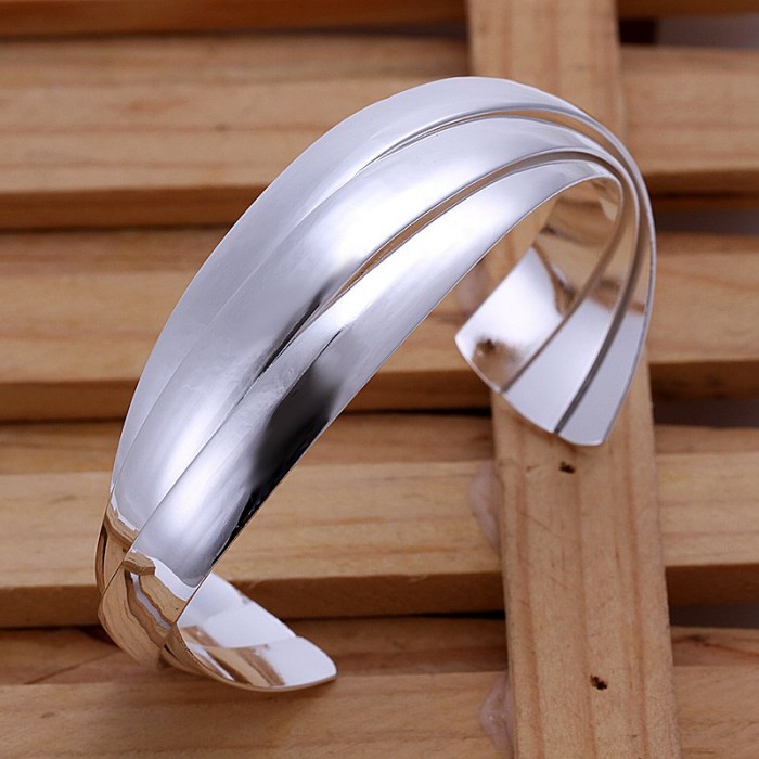 SK044 Fashion Silver Jewelry 3 Lines Bangles Bracelet