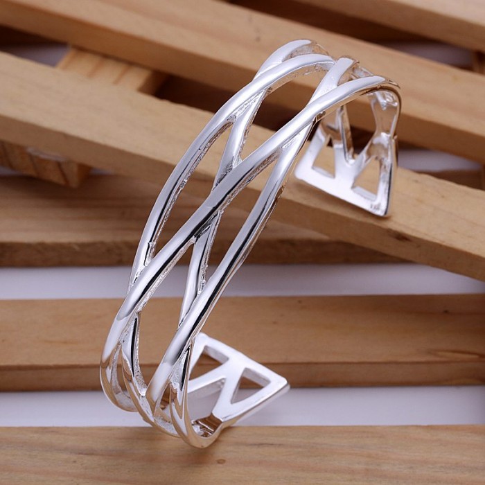 SK045 Fashion Silver Jewelry Cross Bangles Bracelet
