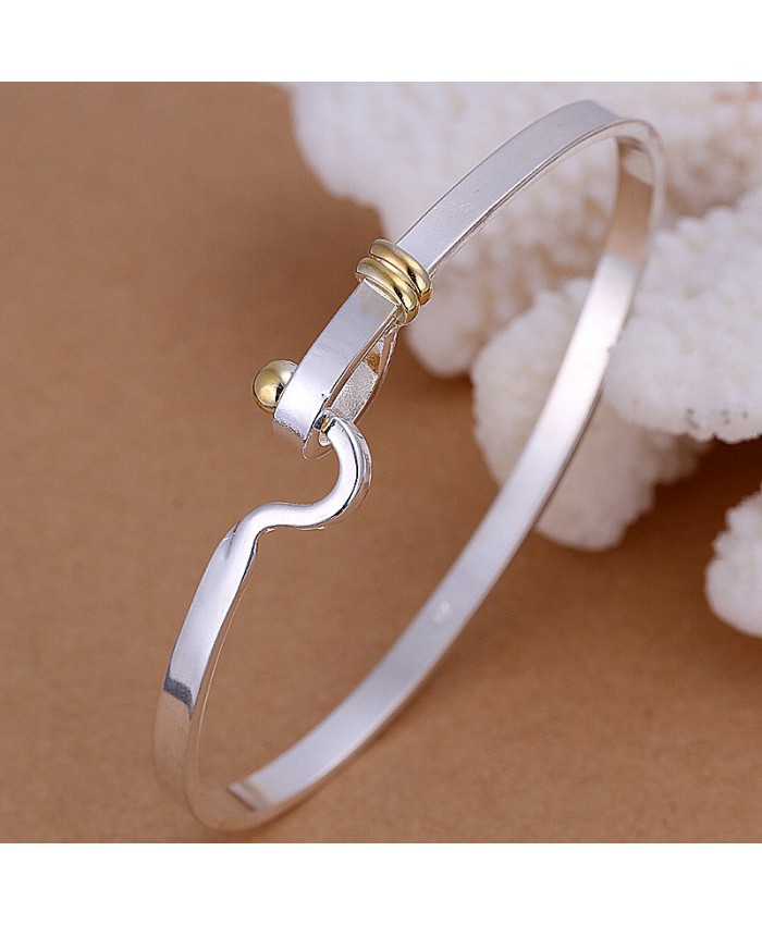 SK073 Fashion Silver Jewelry Gold Easy Bangles Bracelet