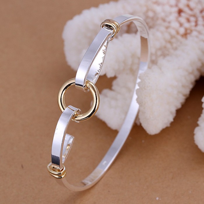 SK083 Fashion Silver Jewelry Gold O Bangles Bracelet