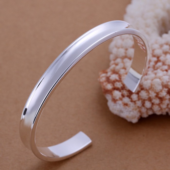 SK108 Fashion Silver Jewelry Bright Open Bangles Bracelet