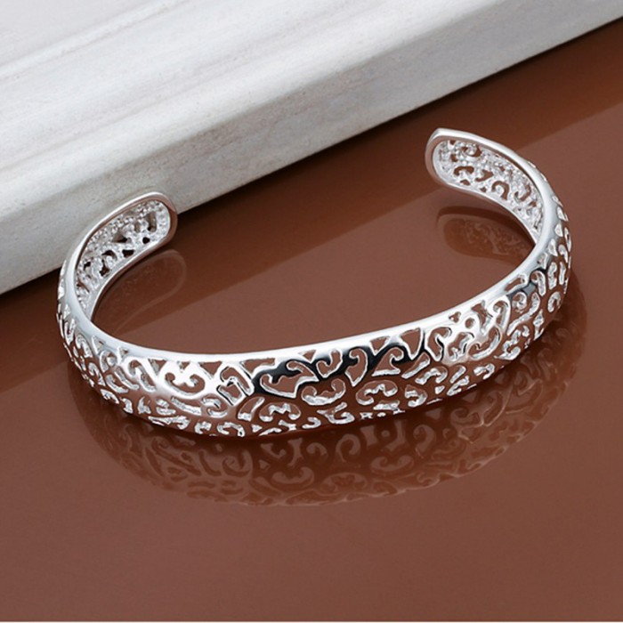 SK144 Fashion Silver Jewelry Hollow Out Bangles Bracelet