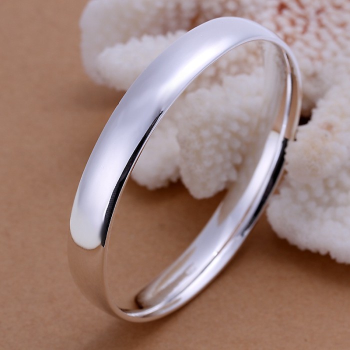 SK169 Fashion Silver Men Jewelry Bright Circle Bangles Bracelet