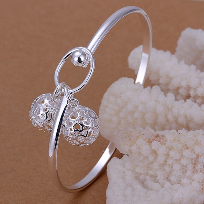 SK174 Fashion Silver Jewelry Hollow Out Ball Bangles Bracelet