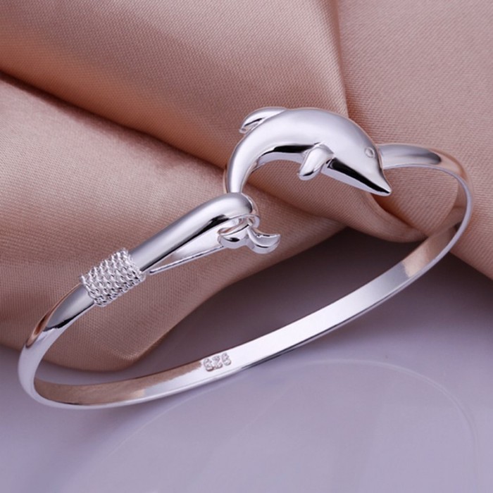 SK178 Fashion Silver Jewelry Dolphin Bangles Bracelet