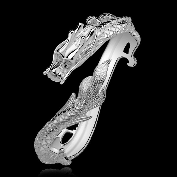 SK222 Fashion Silver Men Jewelry Dragon Bangles Bracelet