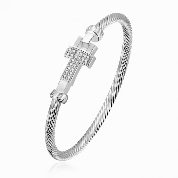 SK249 Fashion Silver Jewelry Crystal Cool Bangles Bracelet