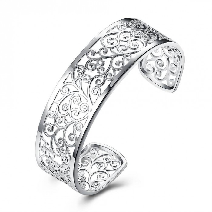 SK262 Fashion Silver Jewelry Branch Cuff Bangles Bracelet