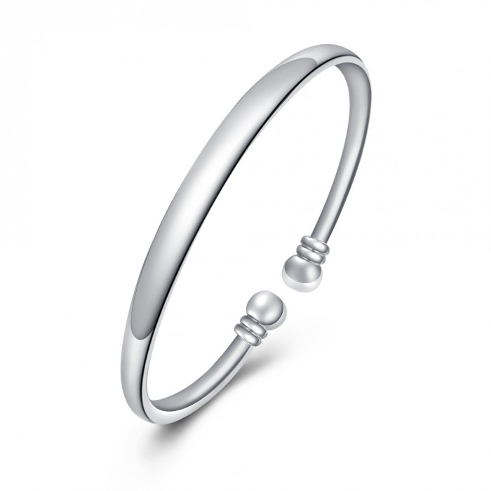 SK281 Fashion Silver Jewelry Bright Open Bangles Bracelet