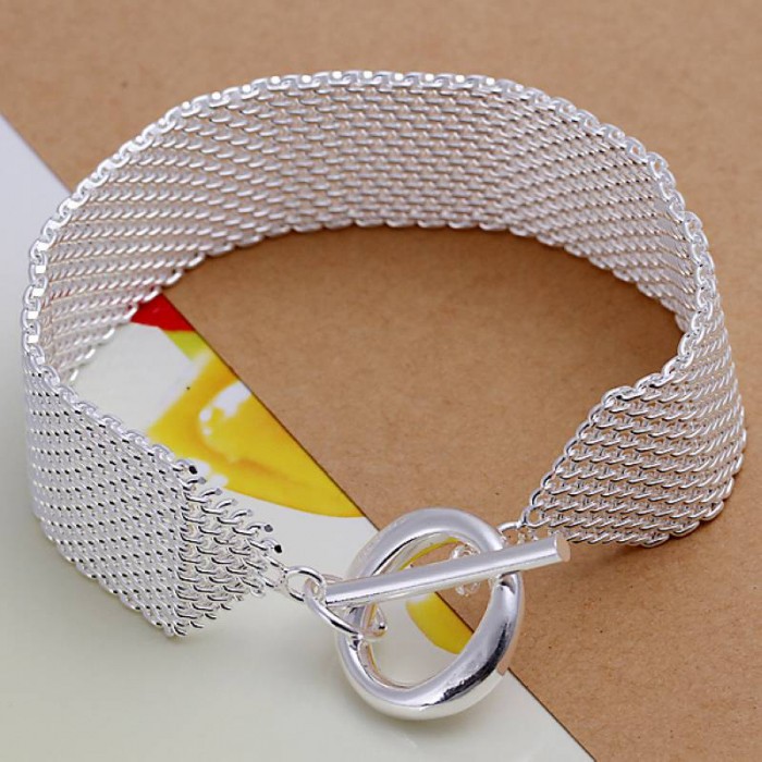 SH004 Fashion Silver Jewelry Mesh T-O Bracelet For Women