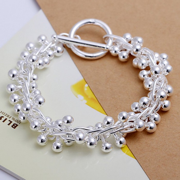 SH019 Fashion Silver Jewelry Grape T-O Bracelet For Women