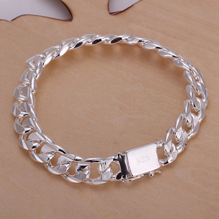 SH032 Fashion Silver Men Jewelry 10MM Chain Bracelet For Women