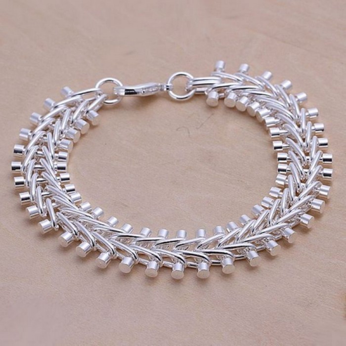SH050 Fashion Silver Jewelry Fish bone Bracelet For Women