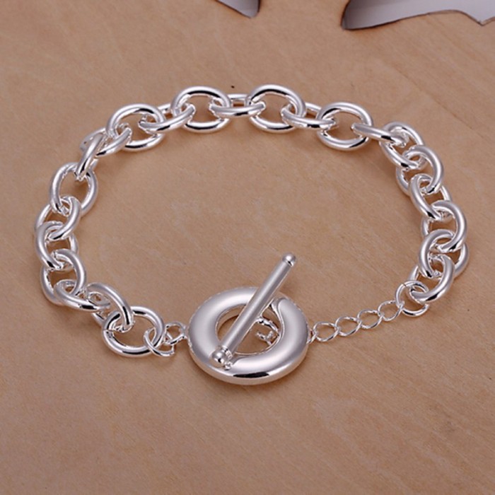SH090 Fashion Silver Jewelry Chain T-O Bracelet For Women Men