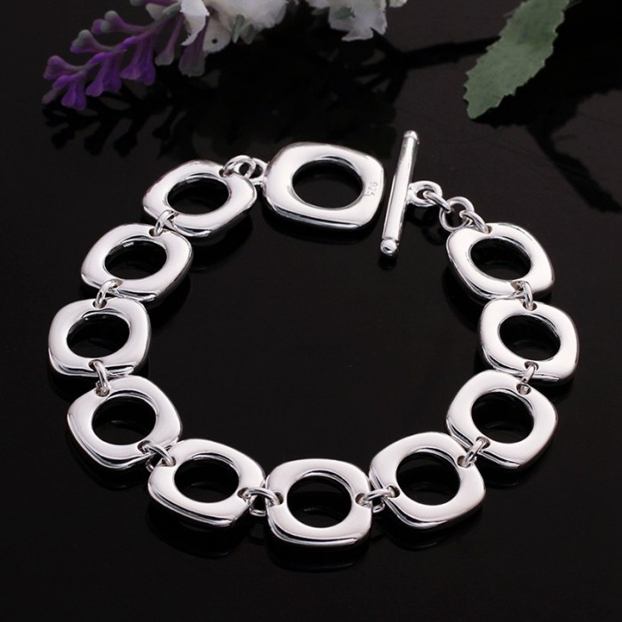 SH106 Fashion Silver Jewelry Square Link Bracelet For Women
