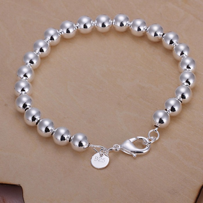 SH126 Fashion Silver Jewelry 8MM Solid Beads Bracelet For Women
