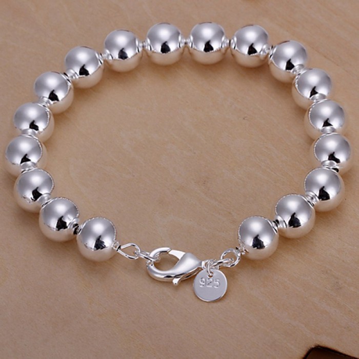 SH136 Hot Silver Jewelry 10MM Solid Beads Bracelet For Women