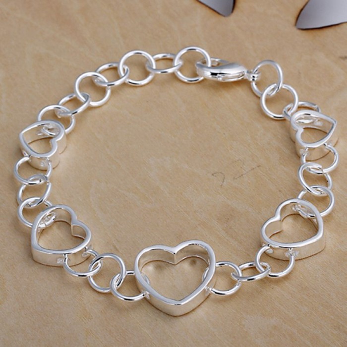 SH141 Fashion Silver Jewelry Heart Bracelet For Women