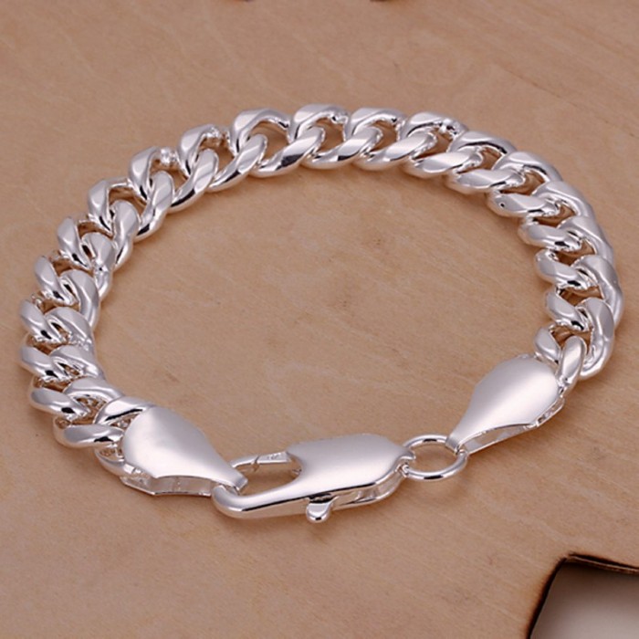 SH151 Fashion Silver Men Jewelry 10MM Chain Bracelet For Women