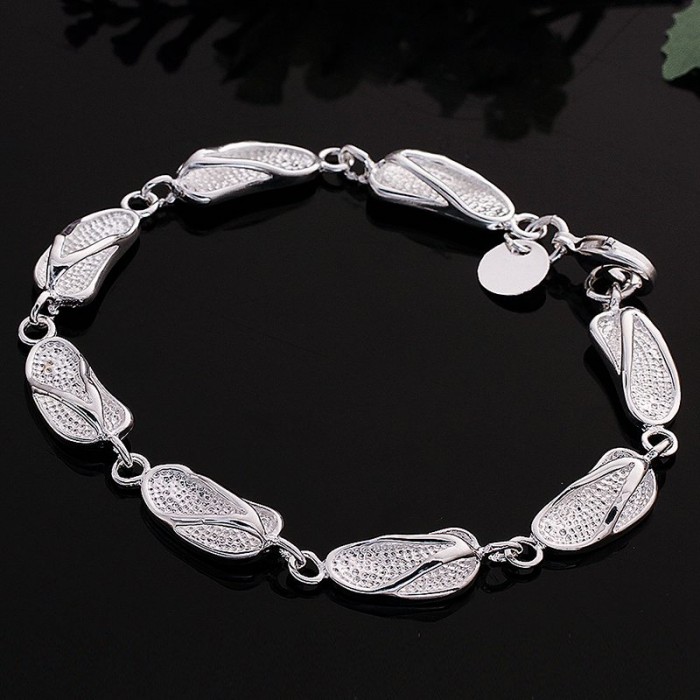 SH155 Fashion Silver Jewelry Slippers Link Bracelet For Women