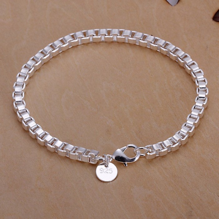SH172 Fashion Silver Jewelry Box Chain Bracelet For Women Men