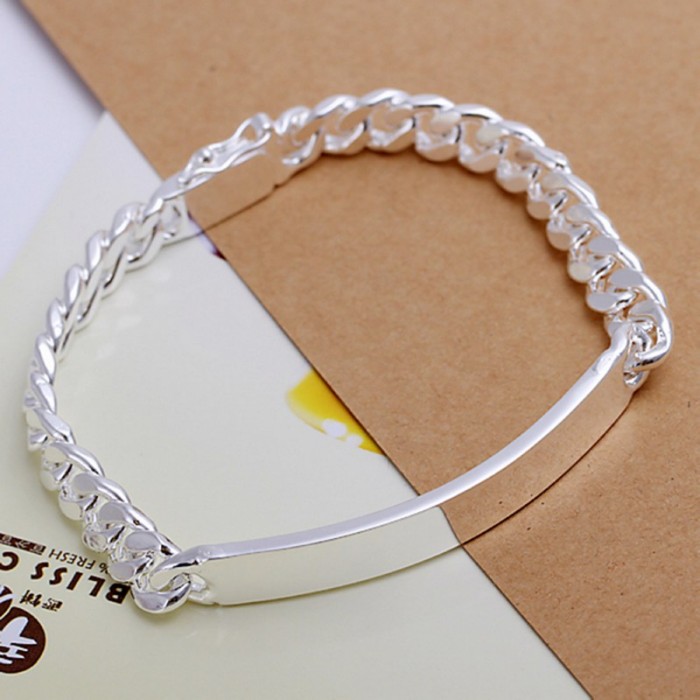 SH182 Fashion Silver Men Jewelry 8MM Chain Bracelet For Women