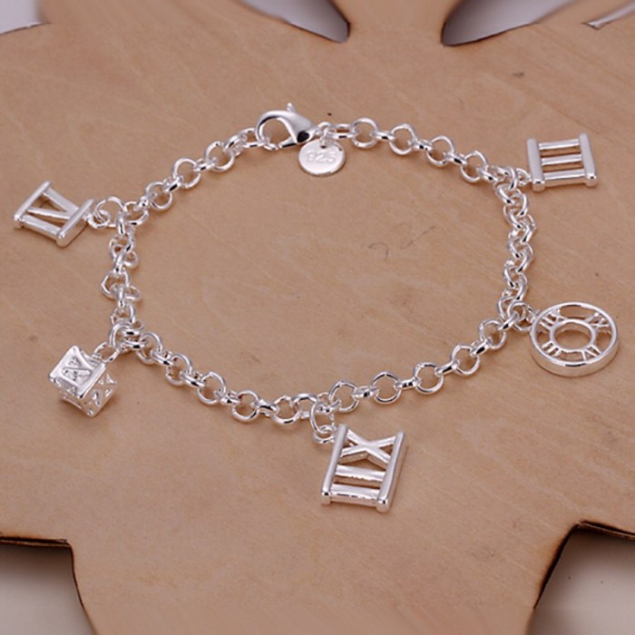 SH184 Fashion Silver Jewelry Roman Charms Bracelet For Women