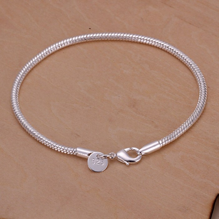 SH187 Fashion Silver Jewelry 3MM Snake Chain Bracelet For Women