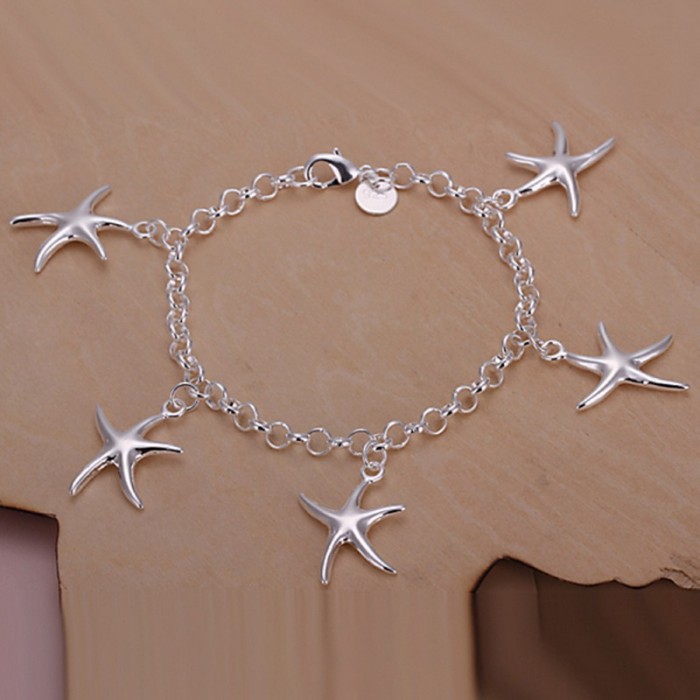 SH193 Fashion Silver Jewelry Starfish Charms Bracelet For Women