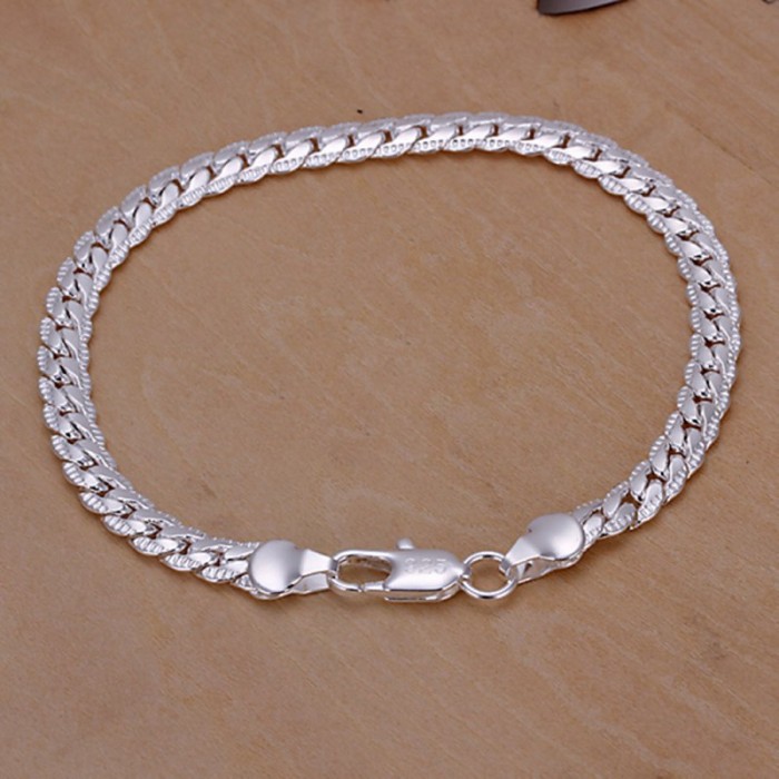 SH199 Fashion Silver Men Jewelry 5MM Chain Bracelet For Women