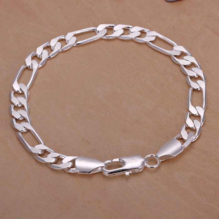 SH200 Hot Silver Men Jewelry 8MM 3+1 Chain Bracelet For Women