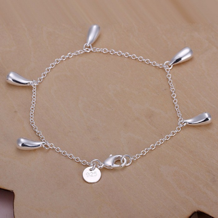 SH218 Hot Silver Jewelry Waterdrop Charms Bracelet For Women