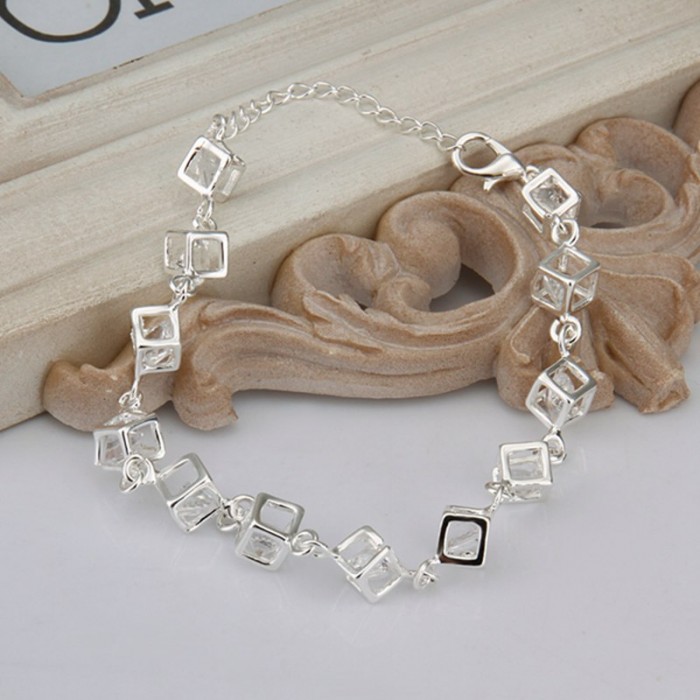 SH241 Fashion Silver Jewelry Crystal Box Bracelet For Women