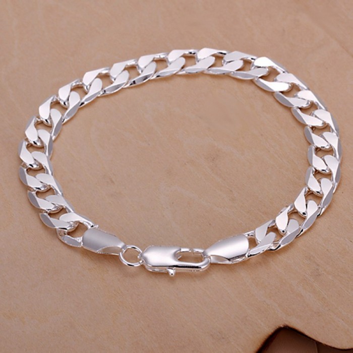 SH246 Fashion Silver Men Jewelry 8MM Chain Bracelet For Women