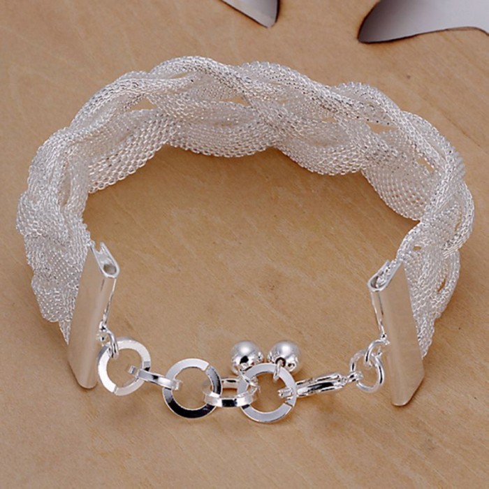 SH253 Fashion Silver Jewelry Weave Mesh Bracelet For Women