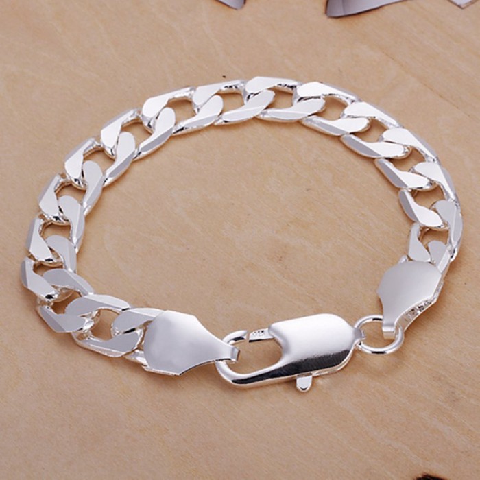 SH262 Fashion Silver Men Jewelry 10MM Chain Bracelet For Women