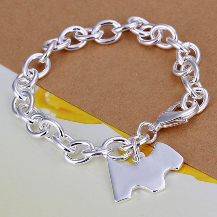 SH271 Fashion Silver Jewelry Dog Tag Charm Bracelet For Women